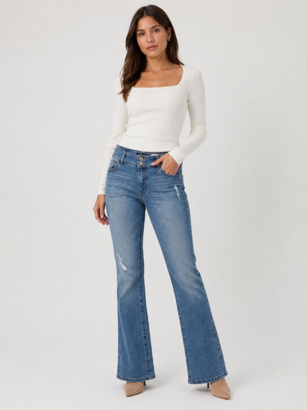 BCBGeneration Mid Rise Bootcut Jeans - size 30